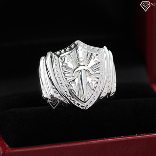 Nhẫn bạc nam mặt khiên kiếm không đá, nhẫn nam bạc nguyên chất NNA0098 - Trang Sức TNJ