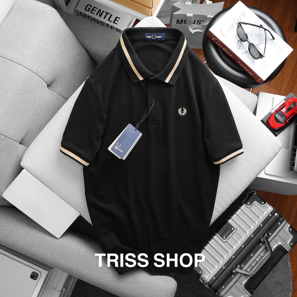 Áo polo nam ngắn tay FredPerry viền cổ 5 chất liệu cotton thoáng mát