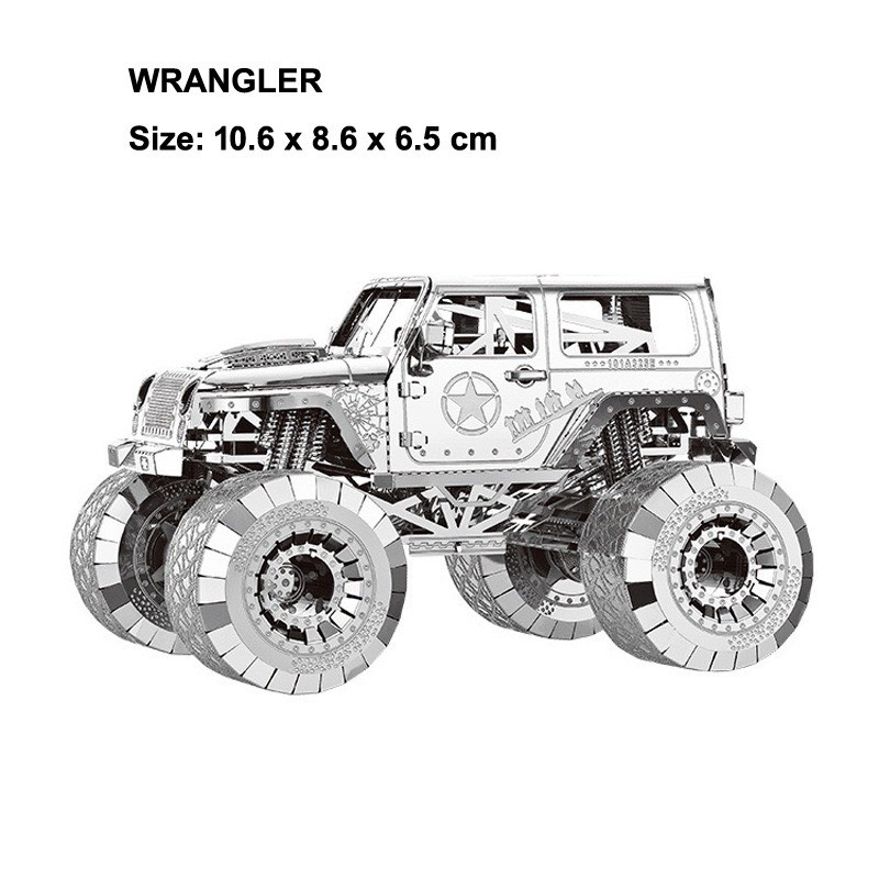 Mô Hình Thép 3D Bằng Kim Loại Xe Quái Vật Wrangler [ Chưa Lắp ]