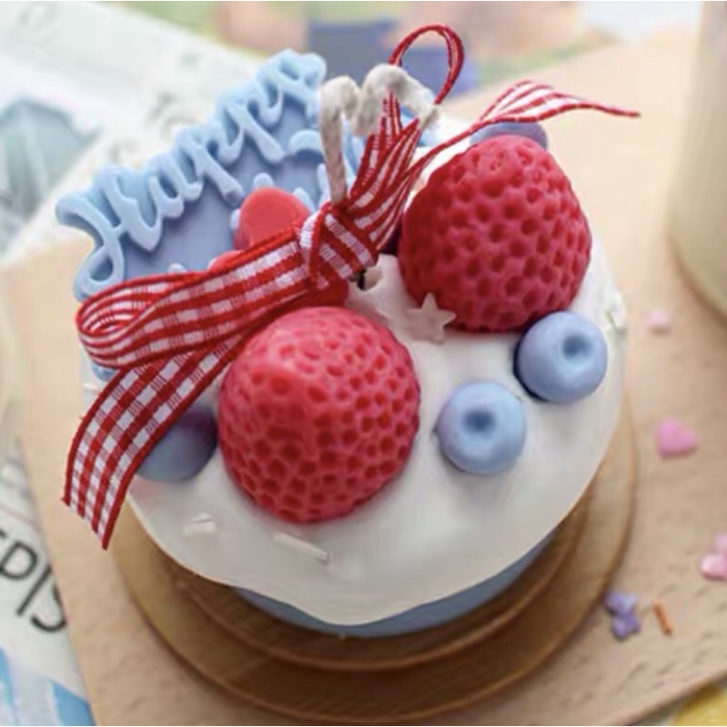 Nến Thơm Bánh Kem HPBD Dâu Tây Handmade, Quà Tặng Ý Nghĩa - Dory Lab