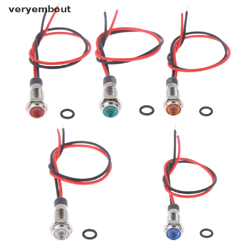 Đèn Led Cảnh Báo Bằng Kim Loại Chống Thấm Nước P67 6mm 3v 5v 6v 6v 12v 24v