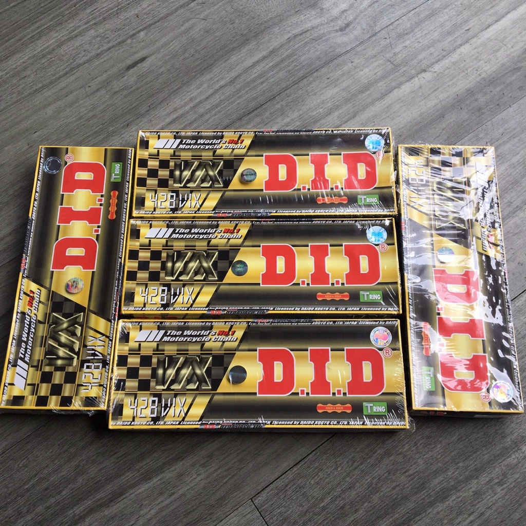 Sên DID 428VIX Vàng 132 mắt có phốt cao su chính hãng.