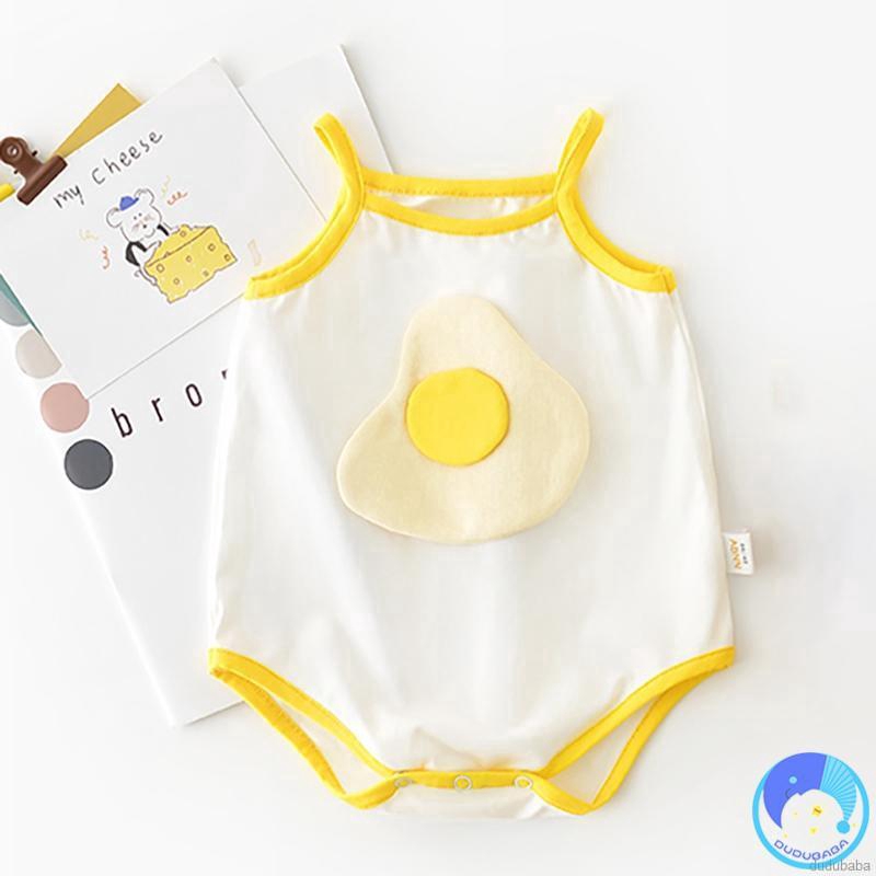 Áo Liền Quần Cotton Hình Trứng Ốp La Cho Bé