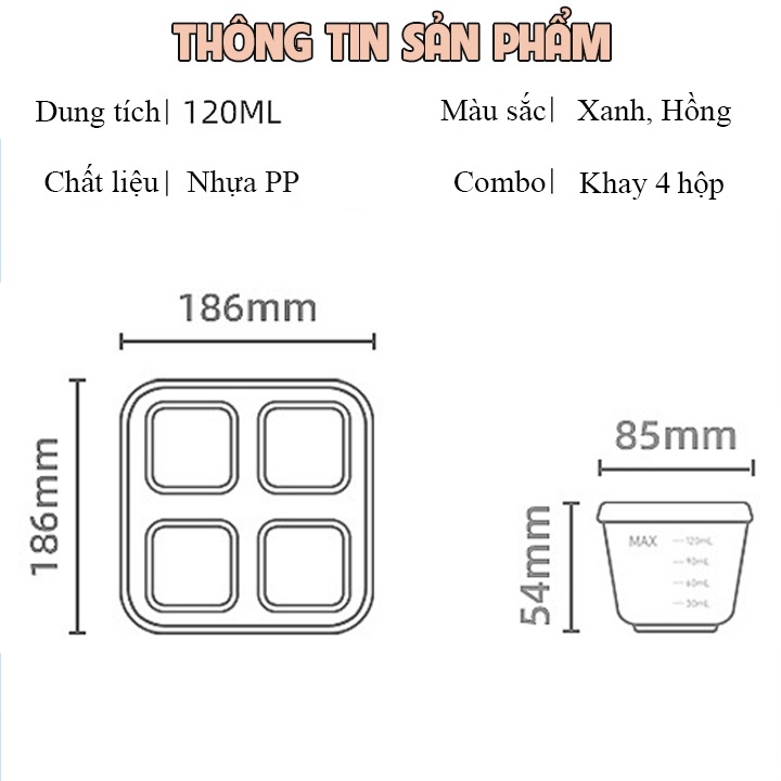 Hộp Trữ Đông Cho Bé Trữ Đồ Ăn Dặm Van Lắp Siêu Thông Minh Tiện Lợi