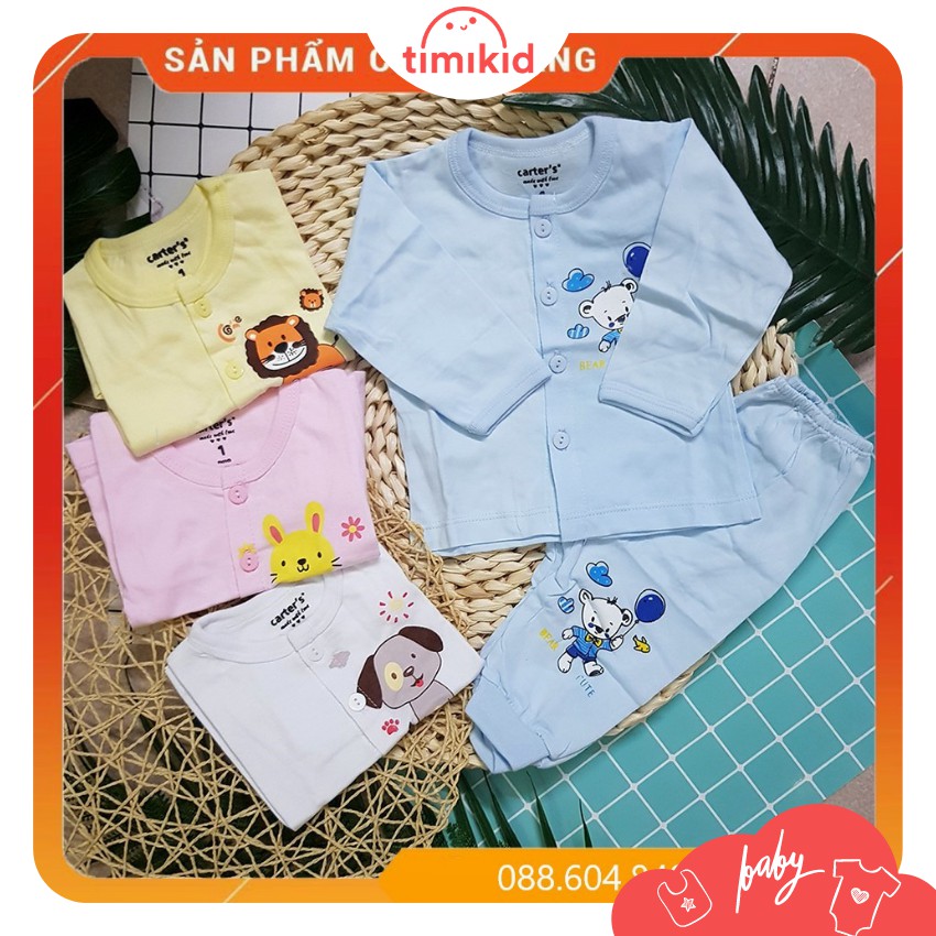 Bộ Quần Áo Dài Tay Màu Carter Cho Bé Sơ Sinh - Carter's Cotton Mềm