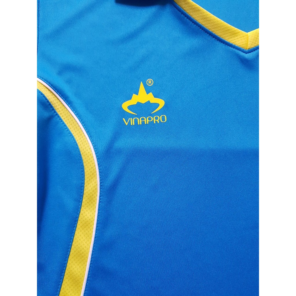 [Freeship] Áo cầu lông nam nữ Vinapro chất lượng tốt giá cực rẻ, áo thể thao, áo bóng chuyền, áo bóng bàn xanh phối vàng