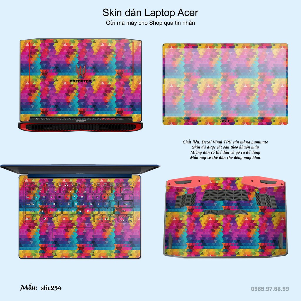 Skin dán Laptop Acer in hình spectrun - stic254 (inbox mã máy cho Shop)