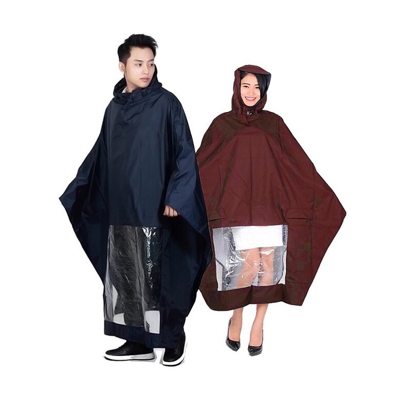 Áo mưa cao cấp vải dù ép PVC chống nước, chống rách có kính che mặt phủ kín người No.101324
