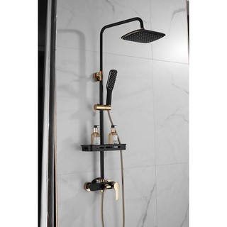 [Xả Kho 3 Ngày] Bộ vòi sen tắm nóng lạnh inox cao cấp Sunshine SS304 (Đen Vàng)