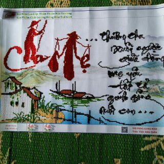 Tranh đính đá thành phẩm Cha mẹ