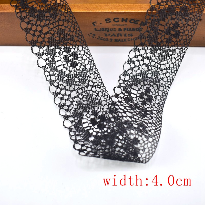 10m Vải Ren Cotton Polyester Màu Đen 14 Phong Cách Dùng May Đồ Lót DIY