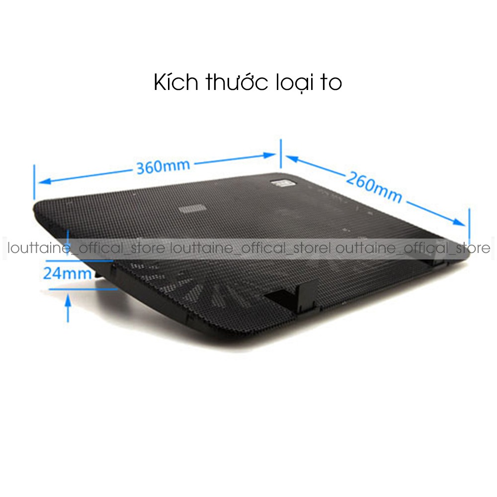 Đế quạt tản nhiệt Laptop Macbook Cooling Pad 2 quạt cắm USB không ồn, vỏ hợp kim cực bền làm mát máy hiệu quả