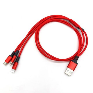 Cáp Sạc 3 Đầu Type C,,Micro USB Siêu Bền