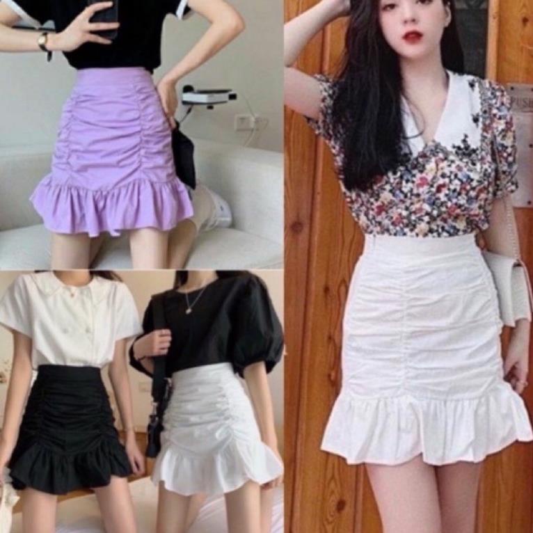 CHÂN VÁY ĐUÔI CÁ NHÚN CẠP CAO CÓ QUẦN TRONG/ CHÂN VÁY ÔM BODY ☘️☘️ [Hàng Siêu Cấp] | BigBuy360 - bigbuy360.vn