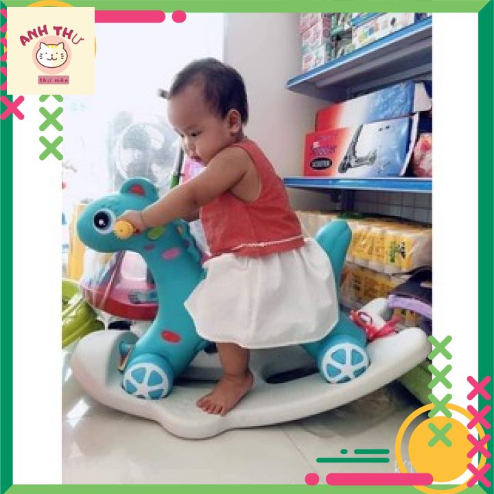 ĐỒ CHƠI CHO BÉ NGỰA BẬP BÊNH KIÊM XE CHÒI CÓ NHẠC 2 TRONG 1 .