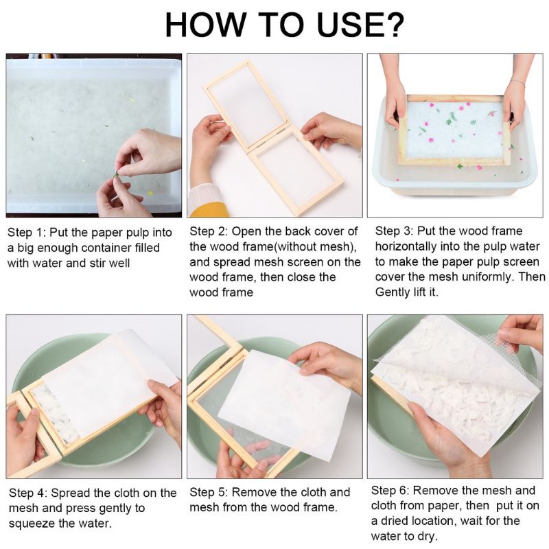 Khung lưới làm giấy tái chế handmade