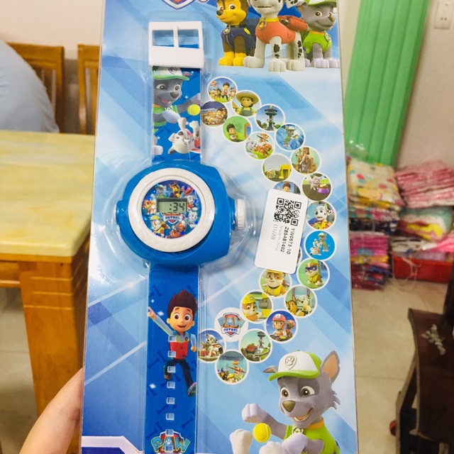 Đồ chơi đồng hồ điện tử chiếu hình đội chó cứu hộ Paw patrol cho bé trai