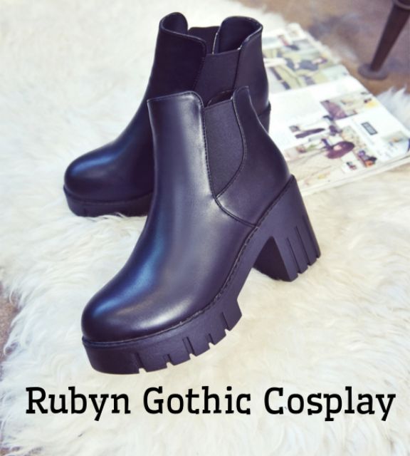 [Có Sẵn]  Giày chelsea boot cổ đế cao 8,5cm cosplay (Tài khoản Shopee duy nhất: gothic.cosplay )