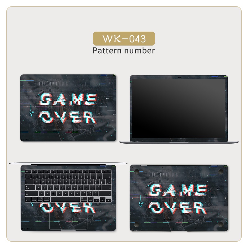 Bộ 4 Miếng Dán laptop 11 12 13 14 15 17 inch Chống Thấm Nước Họa Tiết anime