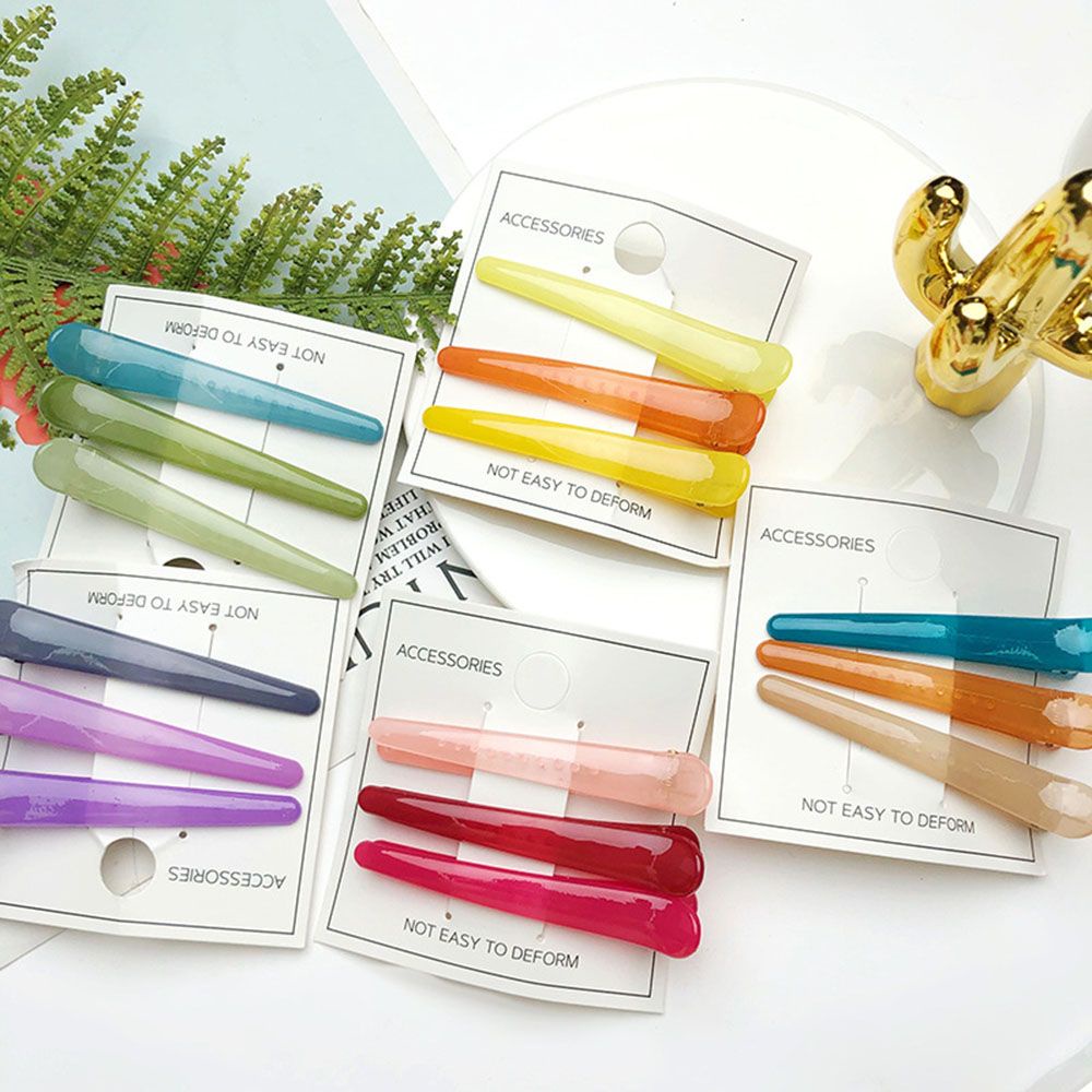 (Hàng Mới Về) Kẹp Tóc Mỏ Vịt Bằng Nhựa Màu Sắc Kẹo Ngọt Dành Cho Nữ