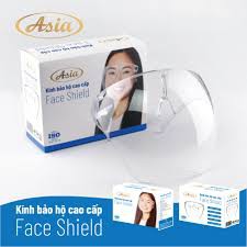 FACE SHIELD Kính Chống Giọt Bắn Phòng Dịch Bảo Hộ Asia ,hàng cao cấp phủ Nano chống sương mờ- nhận inlogo cty lên kính