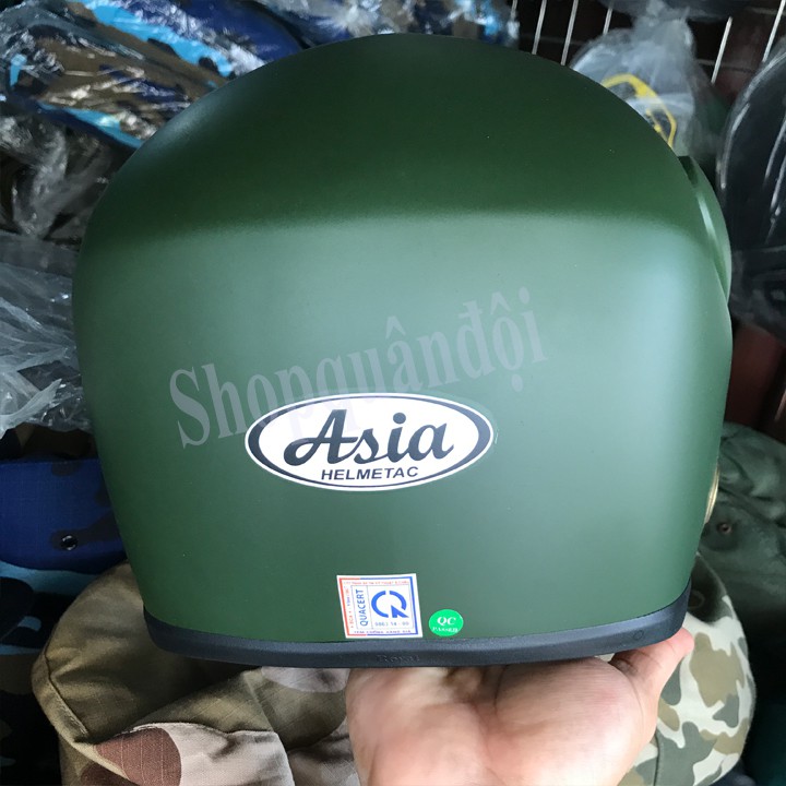 Nón bảo hiểm fullface sơn nhám xanh Asia