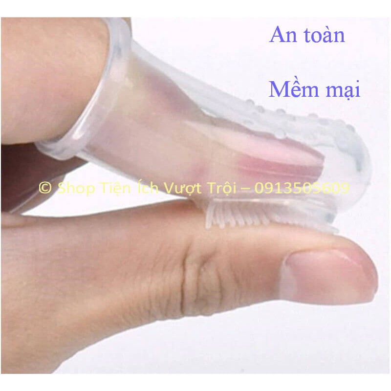 Bàn chải ngón tay vệ sinh, làm sạch răng miệng trẻ em, bà bầu, mẹ sau sinh, người răng nhạy cảm-Shop Tiện Ích Vượt Trội