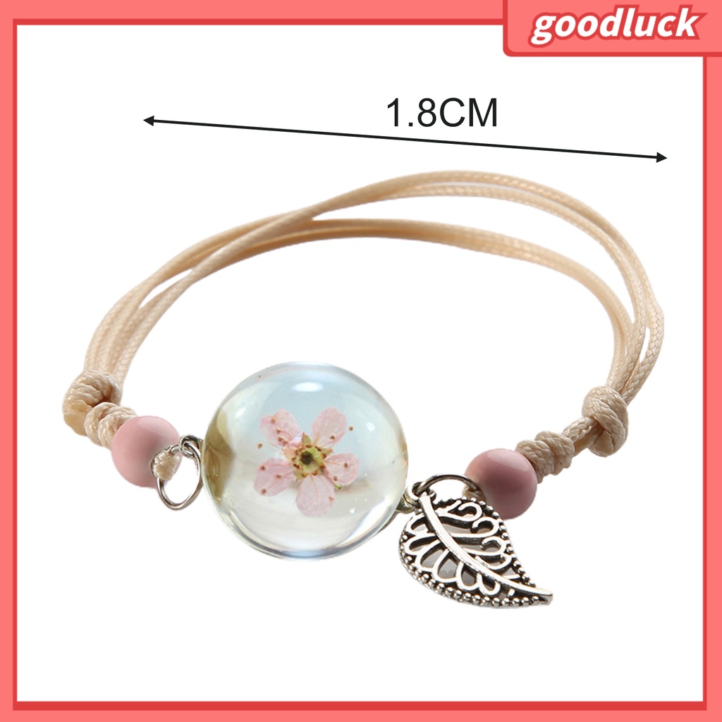 Vòng tay mặt quả cầu thuỷ tinh ướp hoa bồ công anh