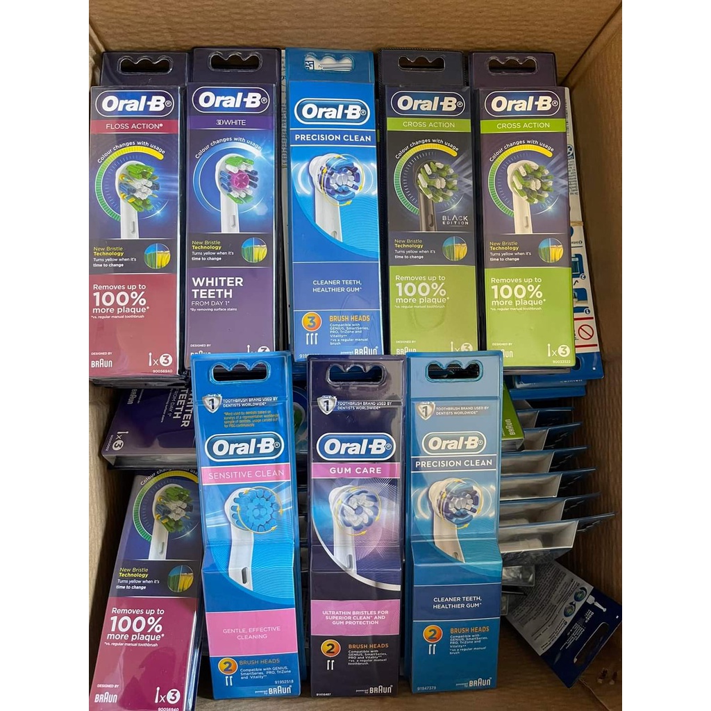 Đầu Bàn Chải Điện Oral-B Braun - Đủ loại đầu thay thế bàn chải Oral-B cho người lớn