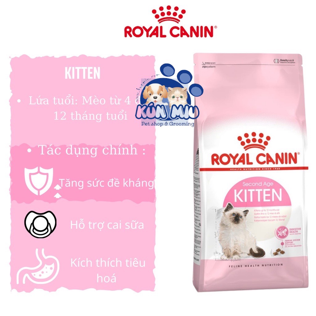 Thức ăn mèo Royal Canin Babycat,Kitten,Fit,Indoor của Pháp cao cấp