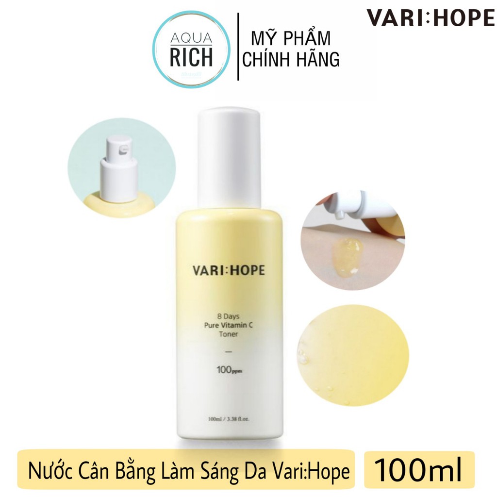 Nước Cân Bằng Vari:Hope Làm Sáng Da VariHope 8 Days Pure Vitamin C Toner