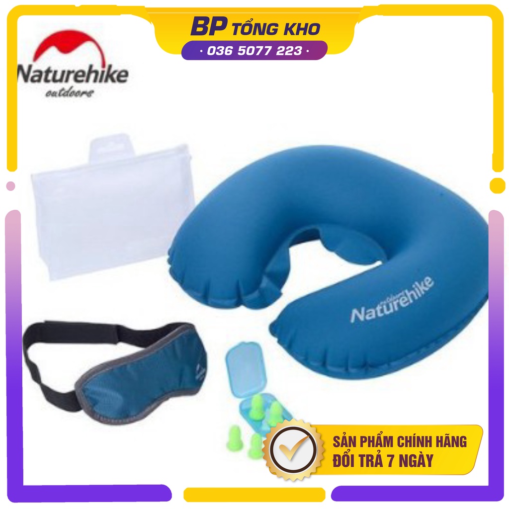 Combo gối ngủ, bịt mắt, bịt tai chính hãng Naturehike Nh16T012-T tiện lợi cho văn phòng, du lịch dã ngoại