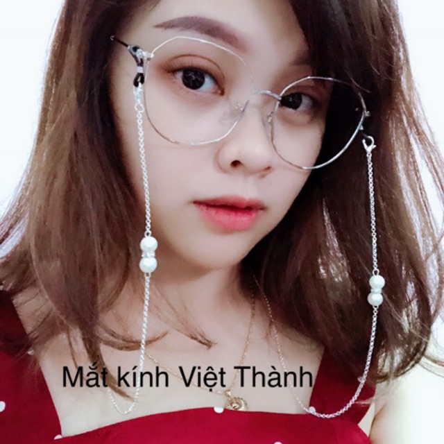 Gọng kính kim loại hạt kèm dây đeo