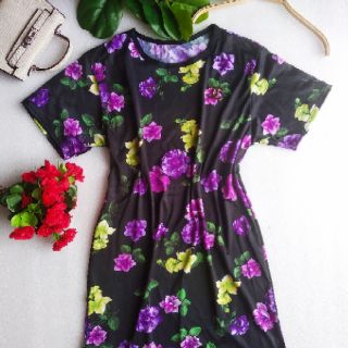 Đầm thun lạnh suông hoa
