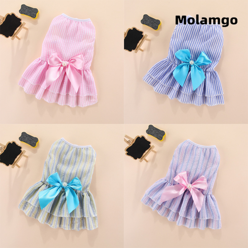 Đầm Xòe Công Chúa Họa Tiết Kẻ Sọc Cho Thú Cưng Shih Tzu