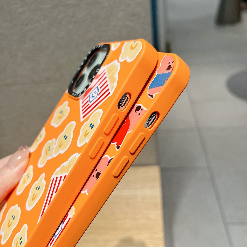 Ốp Điện Thoại Mềm Hình Gấu Ăn Bắp Rang Bơ Cho iPhone13Pro iP12Pro XS iPhone11 Phone 12Promax 13Promax 11 12 13