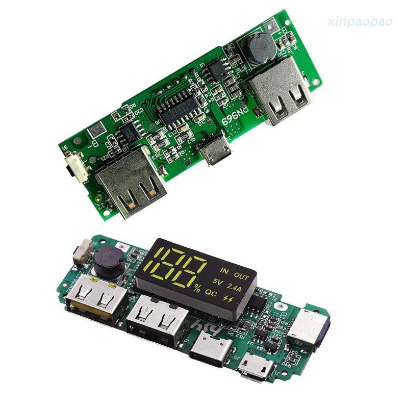 Bảng mạch sạc pin 18650 có LED USB5V kép 2.4A 2A 1A đầu vào micro / type-C / USB