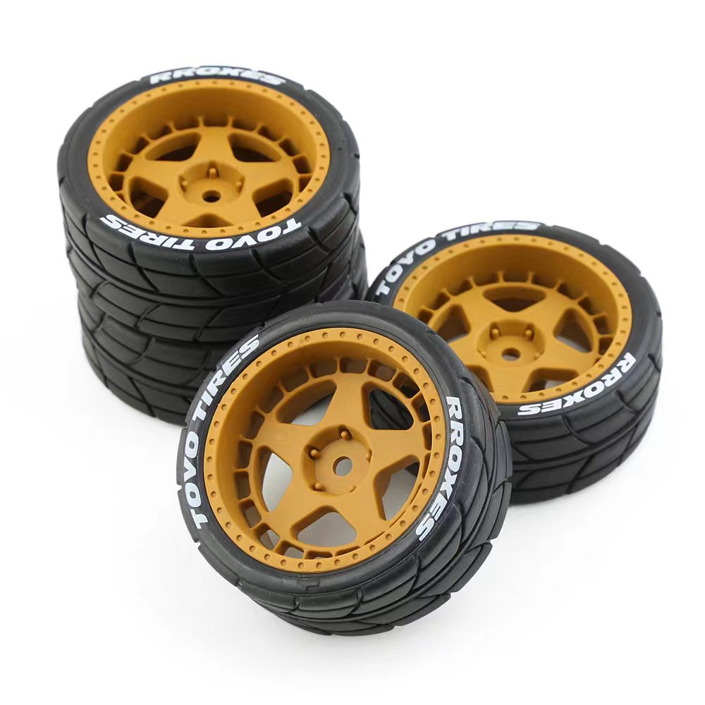 Bộ 4 Bánh Xe Cao Su Cho Tamiya TT01 TT01E TT02 TT02B XV01 TA06 PTG-2 1/10