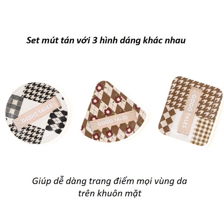 Set 3 mút trang điểm Gogotales