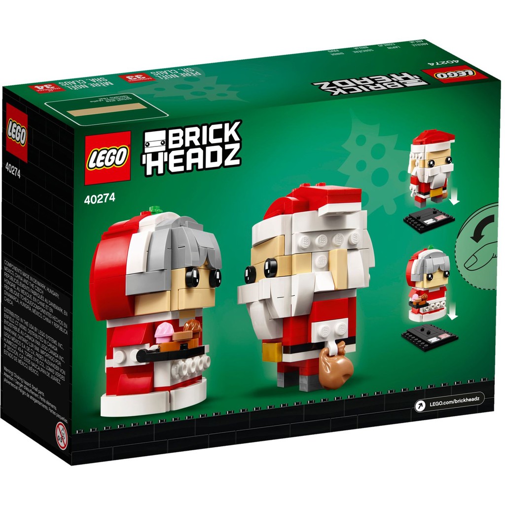 40274 Đồ chơi lắp ráp Iego BrickHeadz Mr. & Mrs. Claus - Ông bà