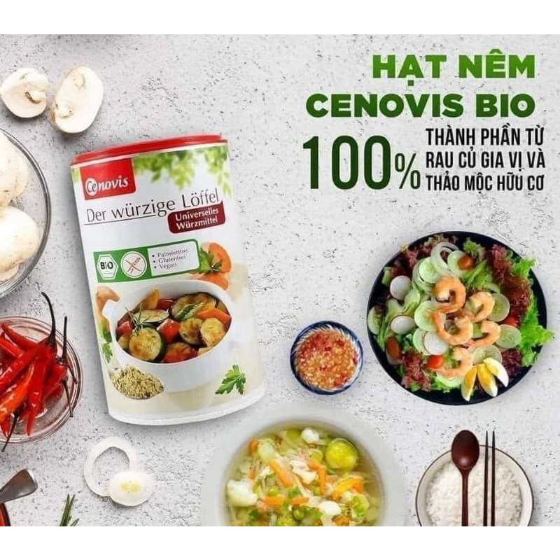 Bột nêm rau củ thảo mộc hữu cơ Cenovis cho bé ăn dặm từ 12 tháng tuổi, hũ 270gr