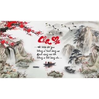 Tranh Thêu Chữ Thập 3D Đi Khắp Thế Gian Không Ai Sánh Bắng Mẹ DV6584 ( KHÁCH TỰ THÊU) KT: 67X43CM