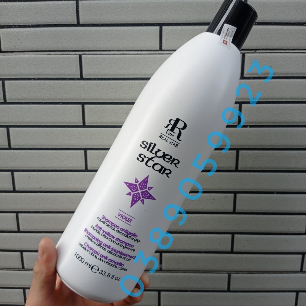Dầu gội tím khử vàng, chăm sóc tóc vàng sáng Therapy Silver Shampo RR Line 350ml