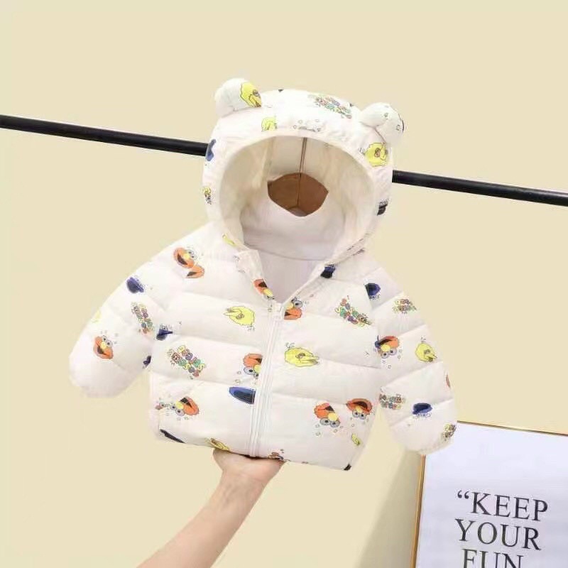 Áo Khoác Trẻ Em , Áo Phao Gấu Siêu Nhẹ Cho Bé Yêu 8-21kg