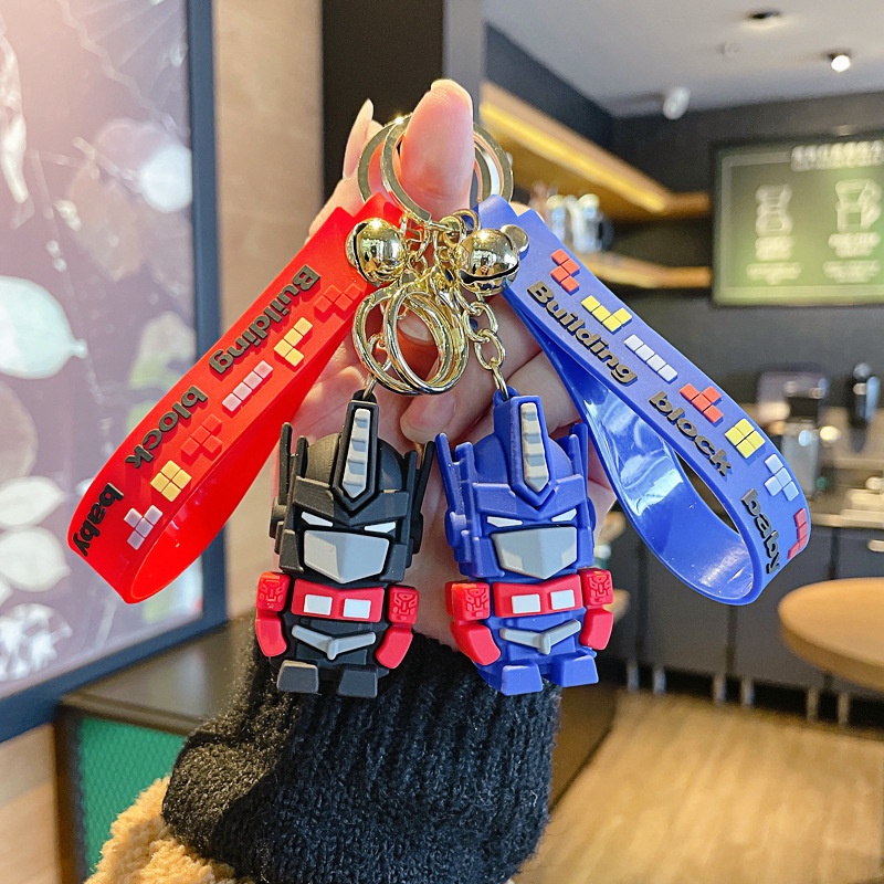 Móc Chìa Khóa Xe Hơi Bằng Silicon Hình Robot Transformers Hoạt Hình Sáng Tạo