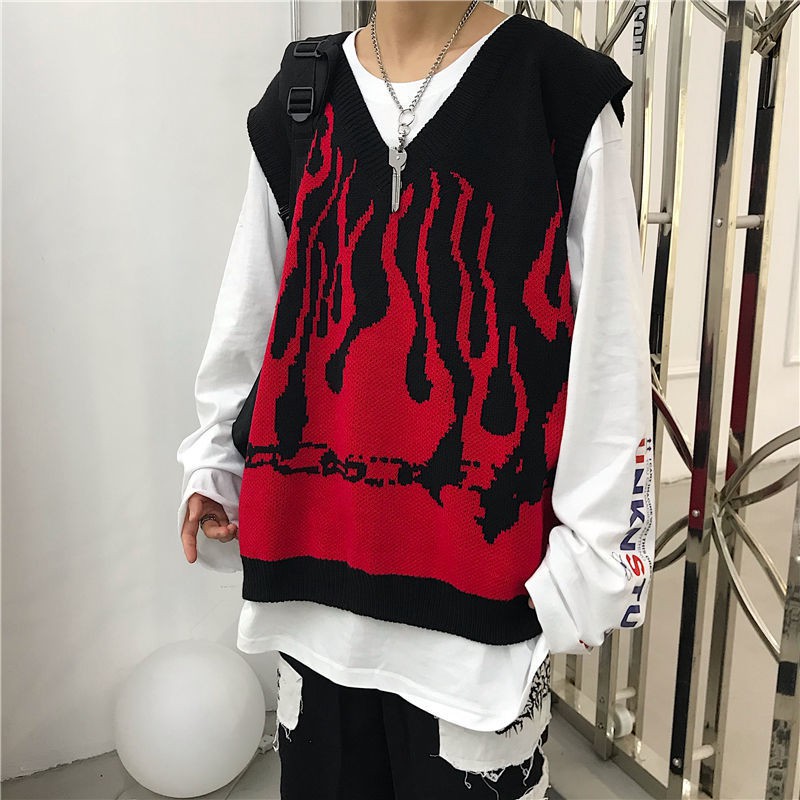 Áo Sweater Dệt Kim Sát Nách Phong Cách Hip Hop Thời Trang Mùa Thu 2020 Cá Tính