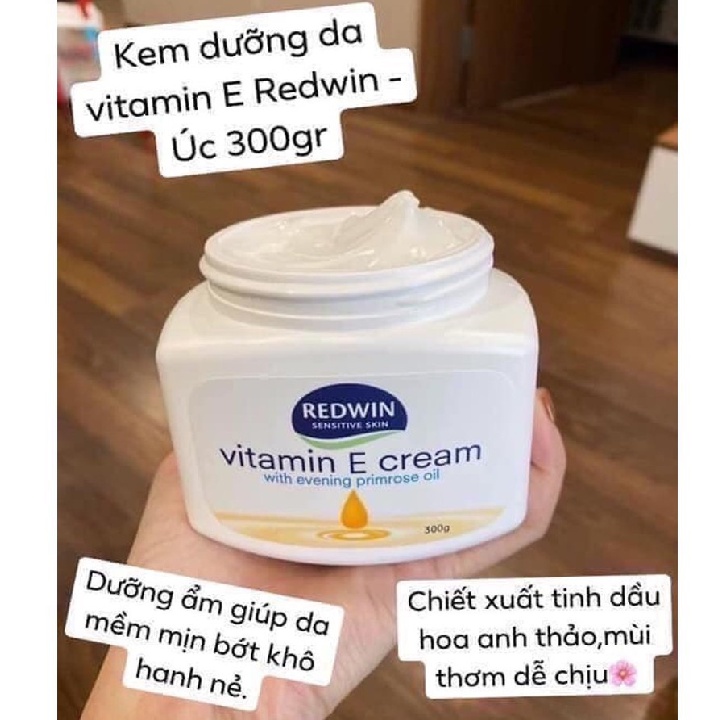 Kem dưỡng ẩm cho da mềm mịn REDWIN Vitamin E Cream Úc 300g thích hợp cho da thường da khô nứt nẻ bong tróc da nhạy cảm | BigBuy360 - bigbuy360.vn