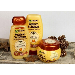 Bộ dầu gội xả Garnier Wahre Schätze chiết xuất mật ong