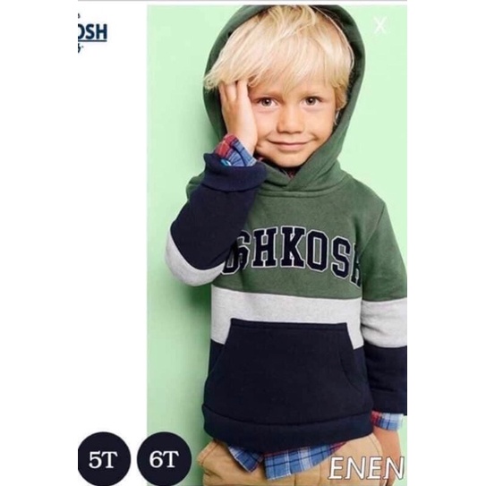 A471 - Áo nỉ hoodie osk mũ phối lông bé trai