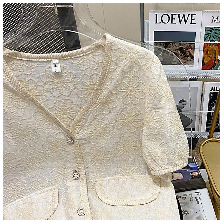 Áo Sơ Mi Tay Ngắn Cổ Chữ V Thời Trang Cho Nữ